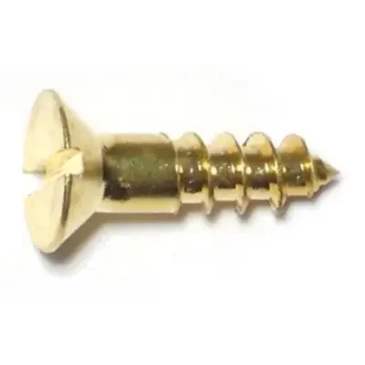 8 x 5/8″ Brass Slotted Flat Head Wood Screws