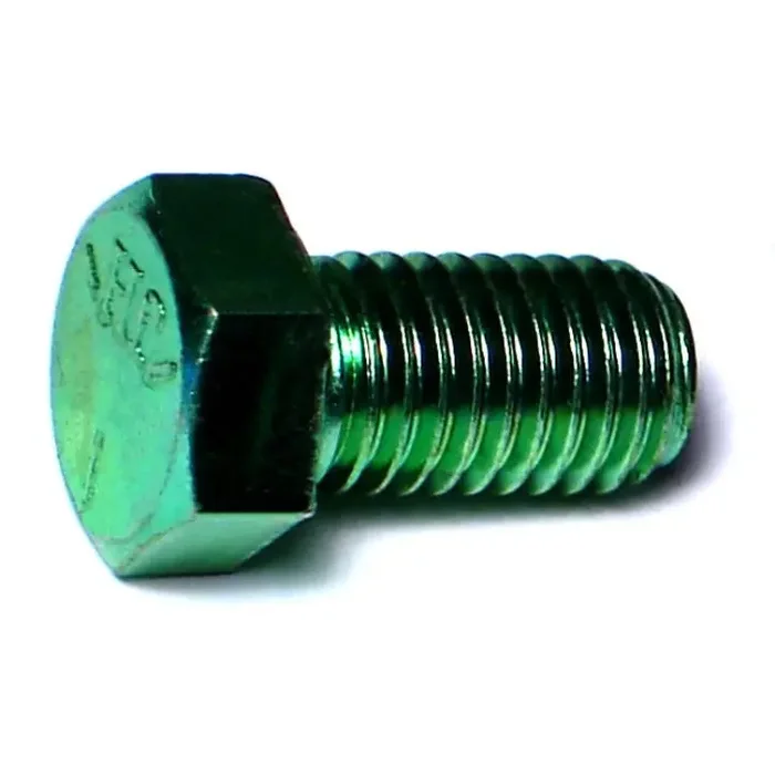 9/16″-12 x 1″ Green Rinsed Zinc Plated Grade 5 Steel Coarse Thread Hex Cap Screws