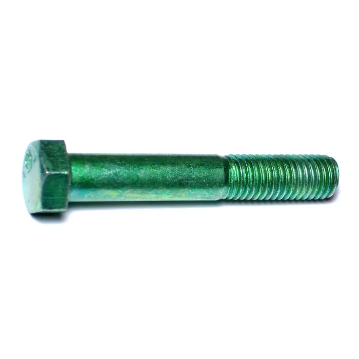 9/16″-12 x 3-1/2″ Green Rinsed Zinc Plated Grade 5 Steel Coarse Thread Hex Cap Screws