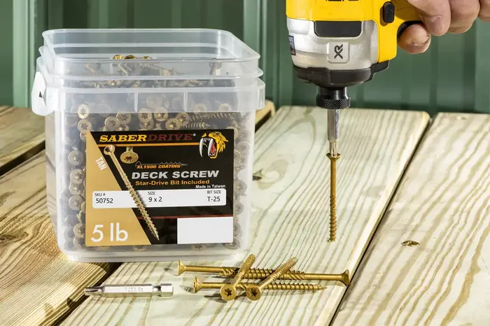 9 x 2″ Star Drive Tan Deck Saberdrive Screws 1 lb. Box (124 pcs.)