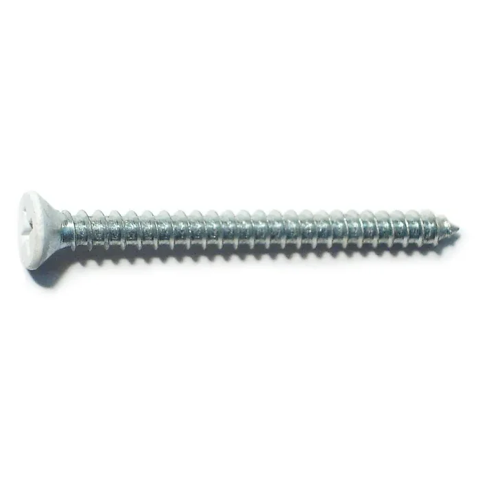 9 x 2″ White Steel Phillips Flat Head Hinge Screws