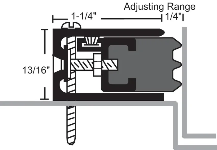 96″ DKB-finish Aluminum Adjustable Neoprene Perimeter Seal – NGP
