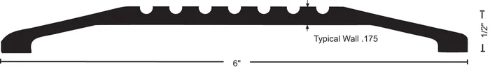 96″ Mill Aluminum Saddle Threshold, 1/2″ x 6″ by NGP