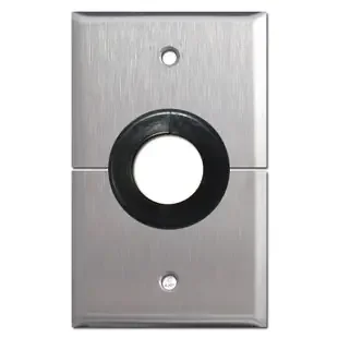 A/V Cable 1″ Opening Wall Switch Plate Covers – Stainless Steel