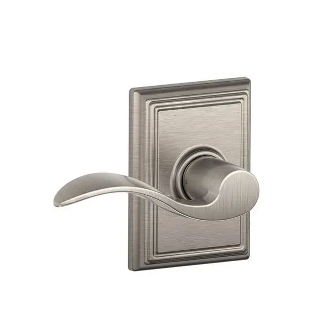 Accent Lever with Addison Rose Passage Lock – Satin Nickel Finish