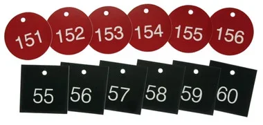 Accu-Ply Engraved Numbered Plastic Tags Green/White Series: 1-25 Octagon 1 1/2″ 25/Pack – TDG822GN