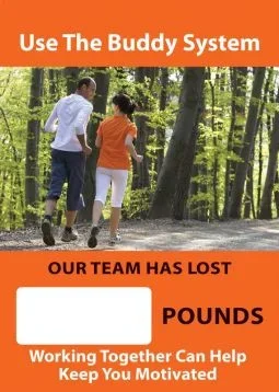 Accuform Digi-Day Magnetic Faces: Use The Buddy System – Our Team Has Lost _ Pounds – Working Together Can Help Keep You Motivated – SCC751