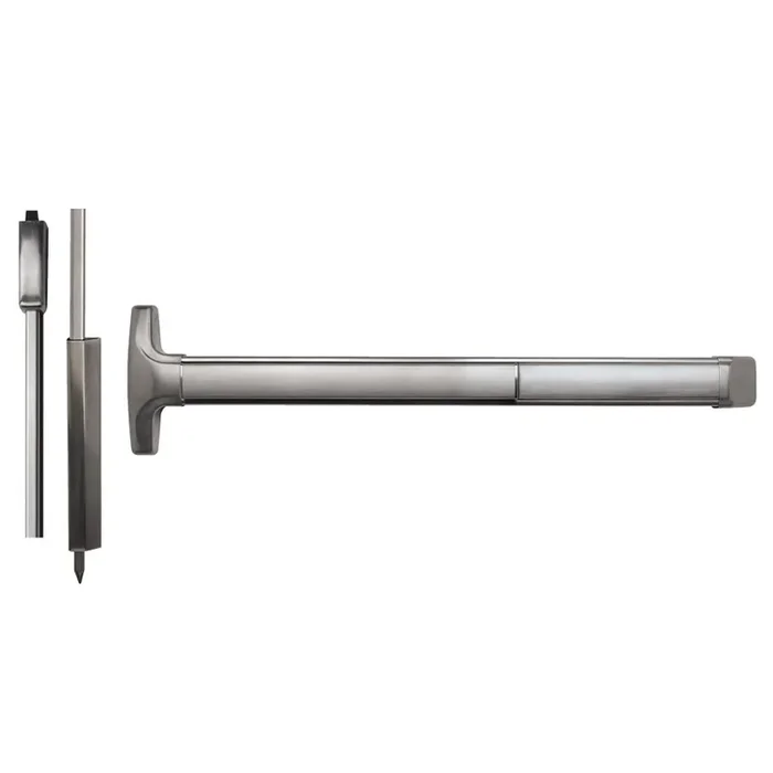 Advantex Fire Rated Narrow Stile Surface Vertical Rod Exit Device – 36in Satin Stainless Steel