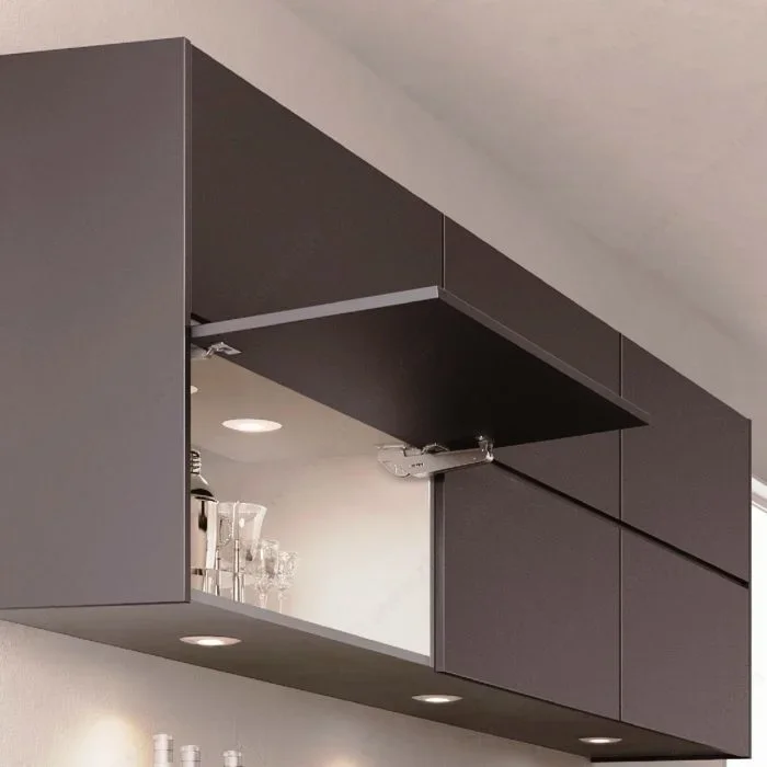 Aileron Upward-Opening System by Richelieu – Innovative Cabinet Hardware