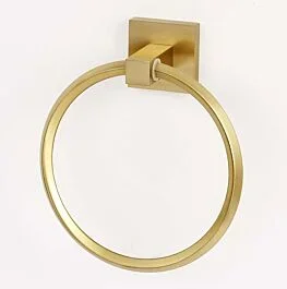 Alno Contemporary Series 6″ (152mm) Diameter Towel Ring 2-3/8″ (60mm) Projection Wall Mounted 2″ (51mm) x 2″ (51mm) Brass Base Dimension in Satin Bass Finish