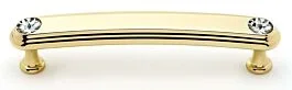 Alno Crystal 4″ (102mm) Hole Centers, 4-3/4″ (121mm) Overall Length Cabinet Hardware Pull / Handle, Polished Brass