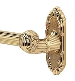 Alno Ribbon & Reed 24″ (610mm) Center to Center 25″ (635mm) Lenght Single Towel Bar 3-7/16″ (87mm) Projection in Unlacquered Brass Finish
