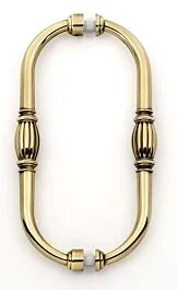 Alno Tuscany 8″ (203mm) Center to Center, 8-3/4″ (222mm) Overall Length Back to Back Glass Door Pull, Polished Antique
