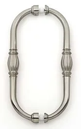 Alno Tuscany 8″ (203mm) Center to Center, 8-3/4″ (222mm) Overall Length Back to Back Glass Door Pull, Satin Nickel