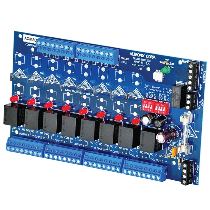 Altronix Access Power Controller Board – 12/24VAC/DC, 8 Outputs, Class 2 Rated