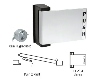 Aluminum Universal Push-Pull Paddle Handle – Push to Right by C.R. Laurence