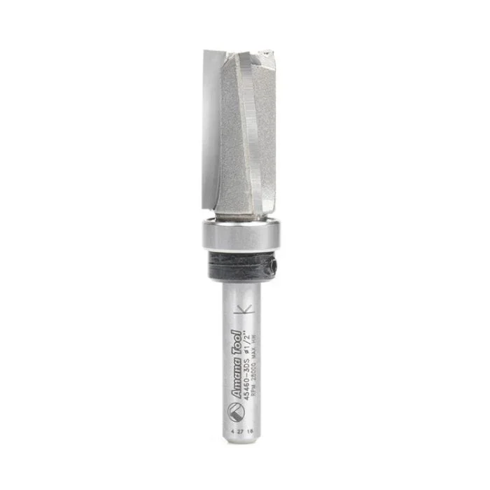 Amana Tool 45460-3DS 1/2″ Carbide Tipped Down Shear Face Plunge Template Router Bit with Upper BB