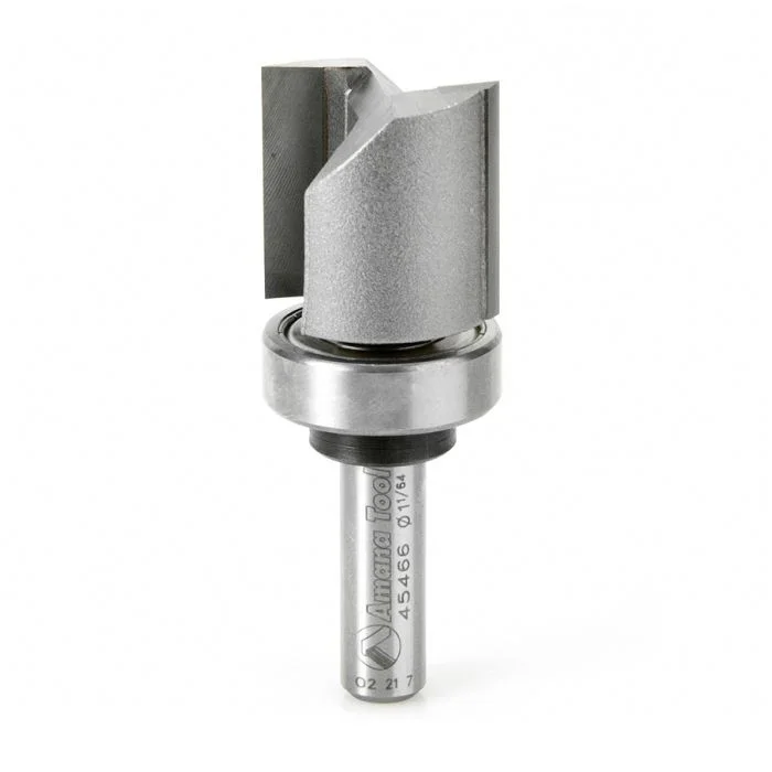Amana Tool 45466 3/8″ Carbide Tipped Flush Trim Plunge Template Router Bit with Upper Ball Bearing