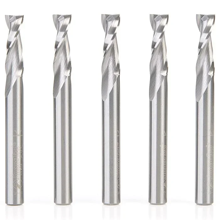 Amana Tool 46102-5 1/4″ Solid Carbide Spiral Plunge Router Bit Set, 5 Piece