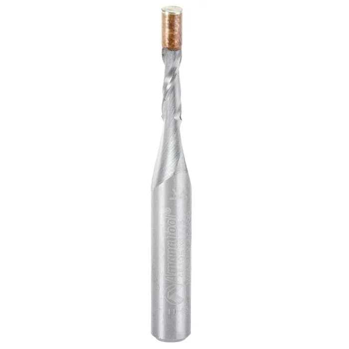 Amana Tool 46196 1/8″ Solid Carbide UltraTrim Spiral Router Bit with Brass Pilot Guide Up-Cut