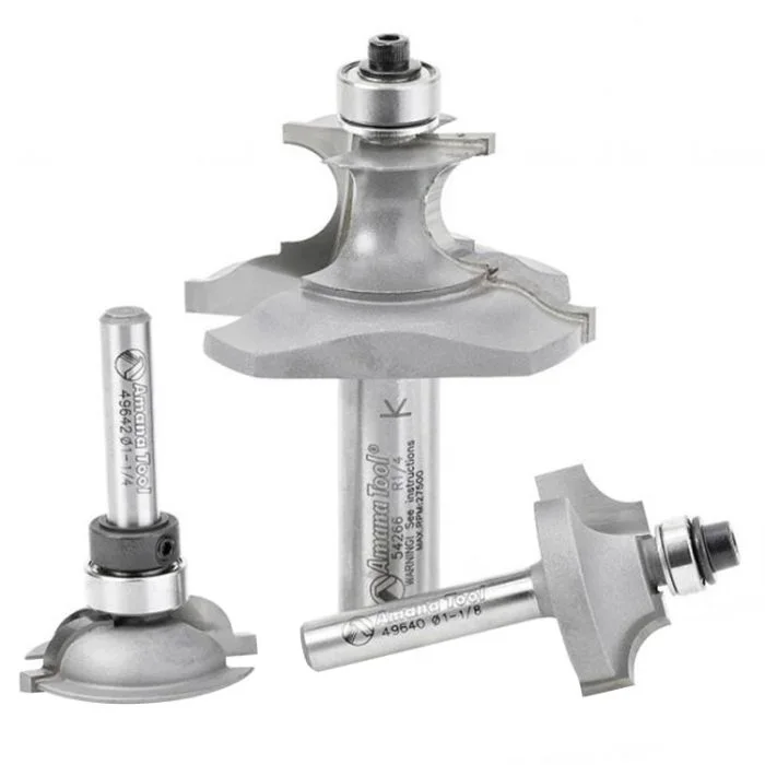 Amana Tool 49684 Carbide Tipped Bead Wainscott Wall Panel Router Bit Set