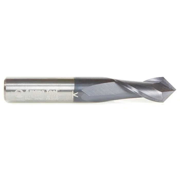 Amana Tool 51654 3/8″D 2FL SC 90 Deg ‘V’ Spiral Drill/Mill AlTiN Coating Router Bit