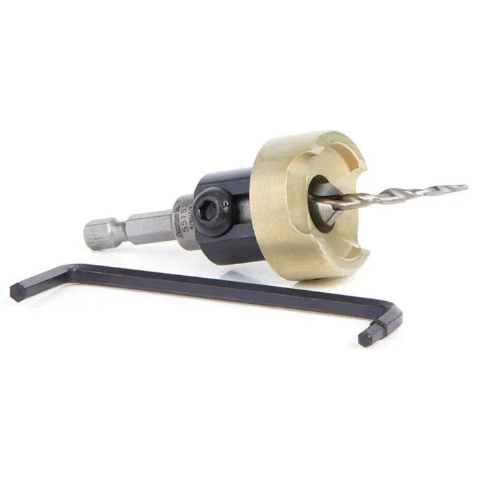 Amana Tool 55152 82 Deg Countersink with 9/64″ Tapered Drill and Depth Stop