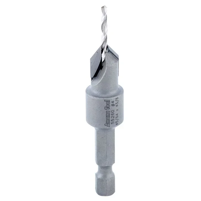 Amana Tool 55260 3/8″ Carbide Tipped #4 Screw Quick Release Hex Shank Countersink