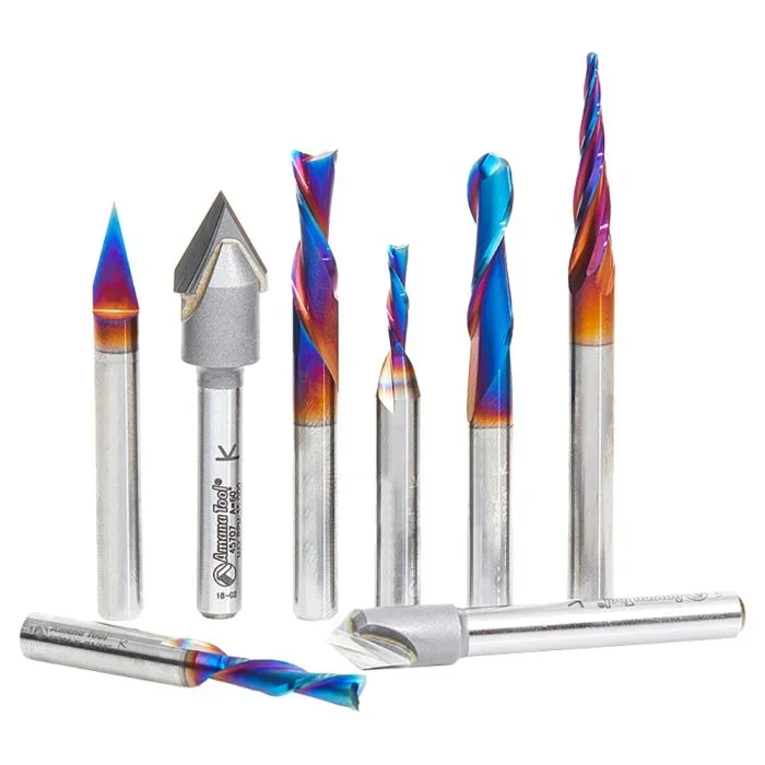 Amana Tool AMS-174 1/4″ 8 Piece General Purpose CNC Router Bit Set III