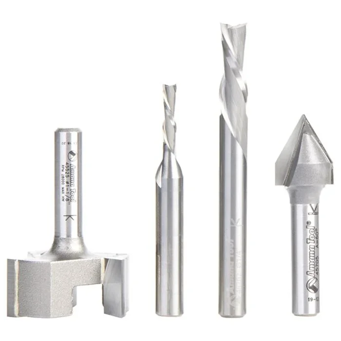 Amana Tool AMS-284 4PC 1/4″SHK General Purpose CNC Router Bit Set