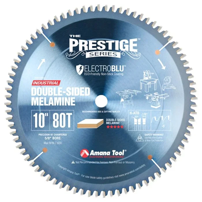 Amana Tool MB10800C Prestige 10″ Carbide Tipped Double-Face Melamine Saw Blade