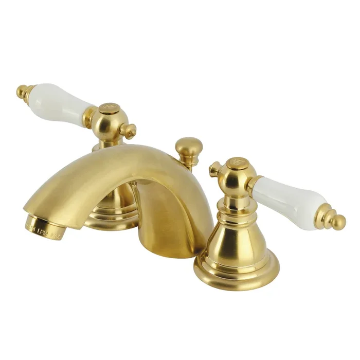 American Patriot Mini-Widespread Bathroom Faucet with Pop-Up Drain, Brushed Brass