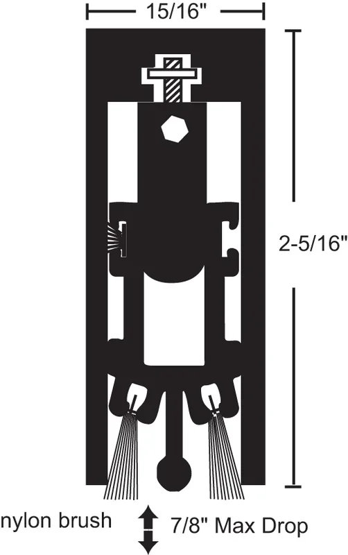 Anodized Aluminum Heavy Duty Surface Automatic Door Bottom with Nylon Brush Seal – NGP