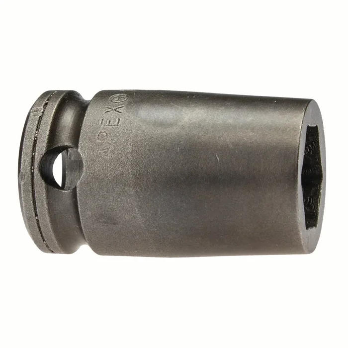 Apex M3E14 | Inch Hex | 6-Point | Predrilled Hole | Fixed Magnet | Standard Length | 3/8″ Square Drive | 7/16″ Hex Impact Socket