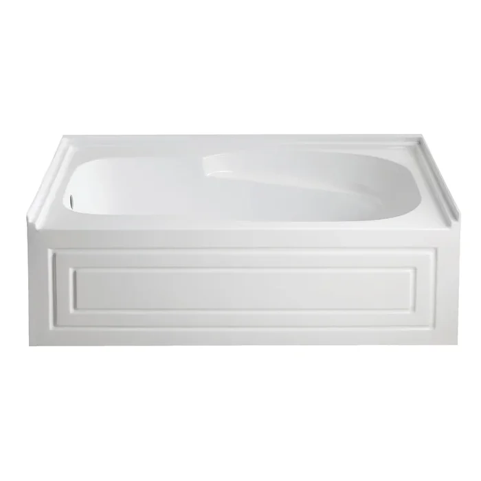 Aqua Eden 60″ Acrylic Rectangular 3-Wall Alcove Tub with Armrests