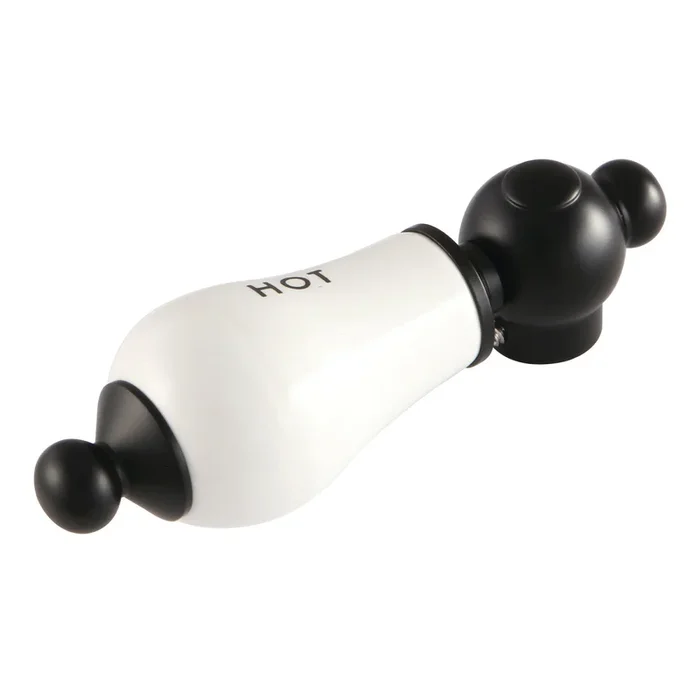 Aqua Vintage Porcelain Lever Handle (Hot Side) – Matte Black
