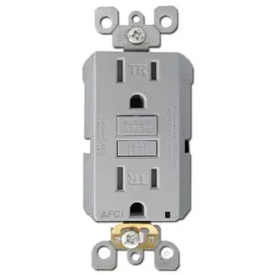 Arc Fault Receptacle 15A Leviton Tamper Resistant – Gray