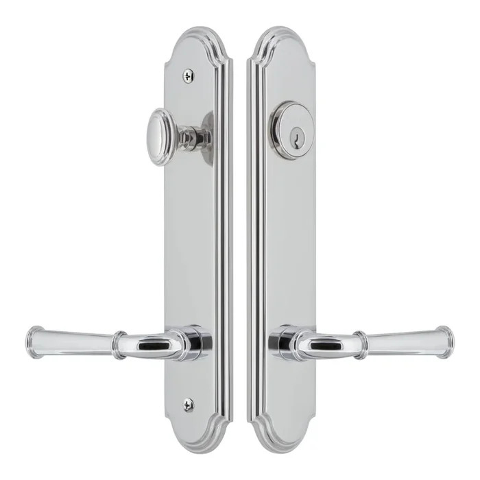 Arc Tall Plate Complete Entry Set with Georgetown Lever in Bright Chrome – Grandeur