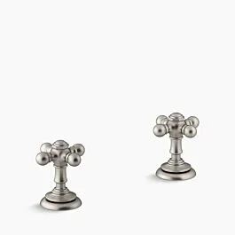 Artifacts Cross bathroom sink faucet handles Deck Mounted in Vibrant Brushed Nickel