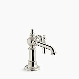 Artifacts Single-handle bathroom sink faucet, 1.2 gpm Single hole in Vibrant Polished Nickel