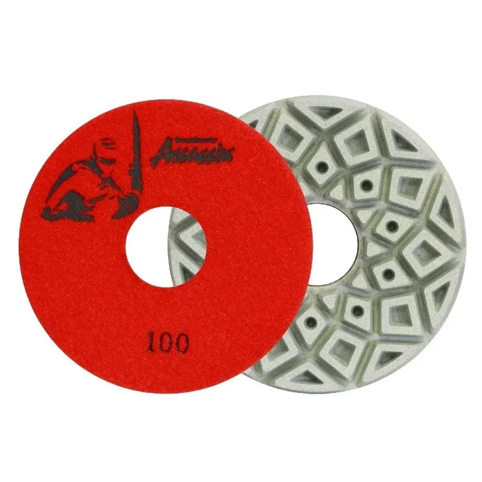 Assassin White Auto Edge Wheels for Flat Edges 5″ QRS 100 Grit