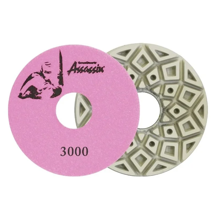 Assassin White Auto Edge Wheels for Flat Edges 5″ QRS 3000 Grit