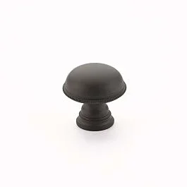 Atherton Oil Rubbed Bronze, Plain Surface Knurled Edge Kitchen Cabinet Drawer Knob, 1-1/4″ Diameter