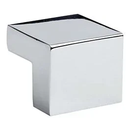 Atlas Homewares Small Square Knob Polished Chrome Contemporary, Modern 1″ (25.4mm) Center to Center, 1″ (25.4mm) Width, Cabinet Hardware Knob