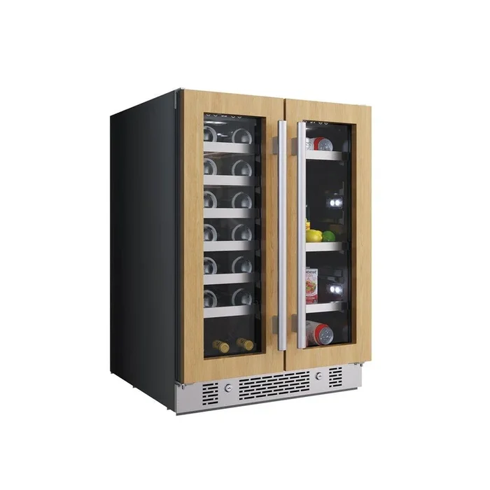 Avallon 24 in. 21 Bottle Built-In French Door Panel Ready Wine and Beverage Refrigerator