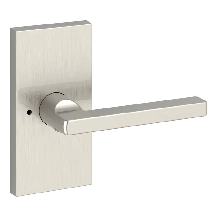 Baldwin Reserve Privacy Square Lever with 5″ Contemporary Rose – Satin Nickel Finish