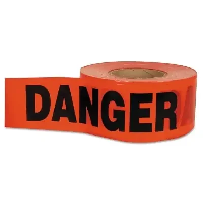 Barricade Tape, 3 in x 1000 ft, Red, Danger