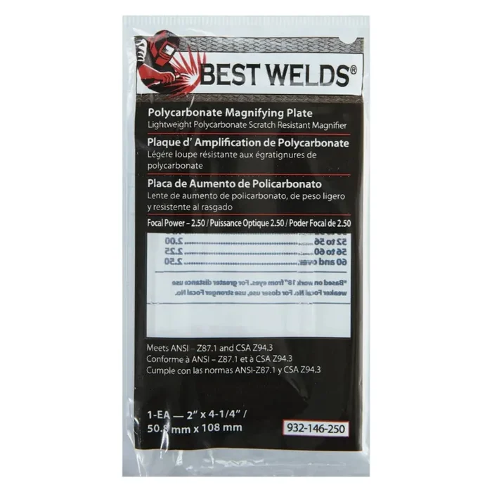Best Welds Mag Cheater Lens 2″ x 4-1/4″ Polycarb.