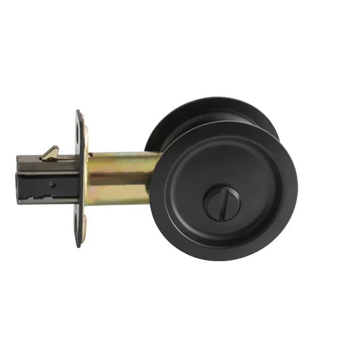 BHP Pocket Door Locks (Round Bore) Privacy – Matte Black Finish