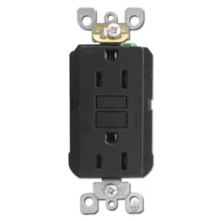 Black 15A GFCI Decora Receptacle
